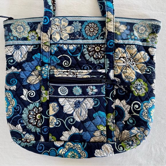 Vera Bradley Bags Vera Bradley Floral Quilted Carryall Toteshoulder Bag Large Blue Yellow